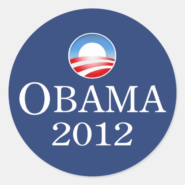 Adesivo Redondo Obama 2012 Sticker (Frente)