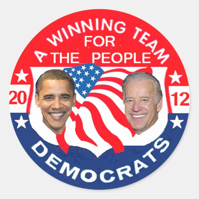 Adesivo Redondo Obama 2012 Sticker (Frente)