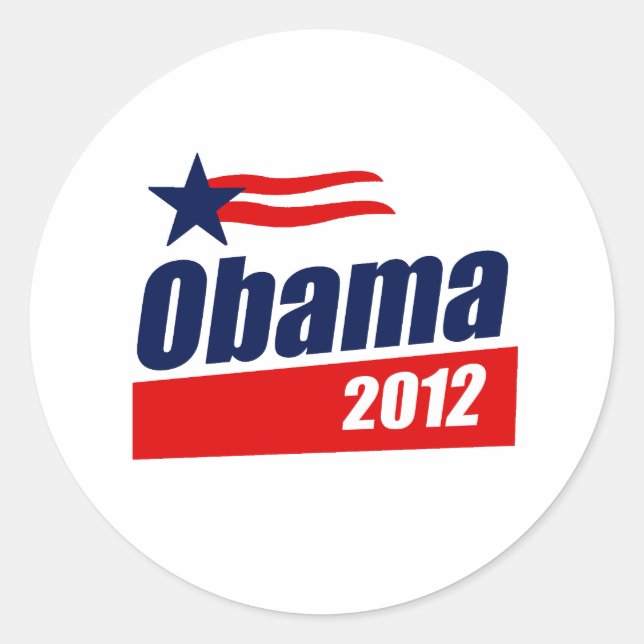Adesivo Redondo Obama 2012 T-shirt (Frente)
