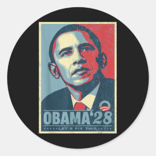 Adesivo Redondo Obama 2028 Deixa Corrigir Isso