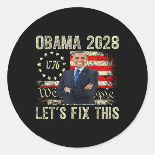 Adesivo Redondo Obama 2028 Deixa Corrigir Isso