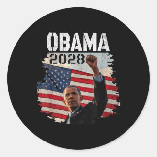 Adesivo Redondo Obama 2028 Do Americat
