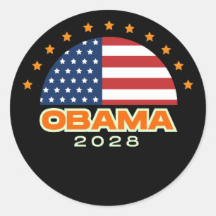 Adesivo Redondo Obama 2028 Flag Hope