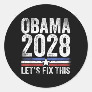 Adesivo Redondo Obama 2028 Obama Retro Protesto Político Patriótic