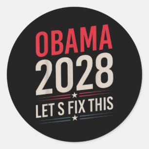 Adesivo Redondo Obama 2028 Permite Corrigir Este Obama Para O Pres
