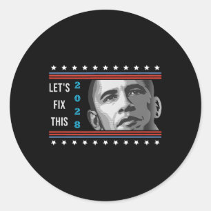 Adesivo Redondo Obama 2028 Protesto Político Patriótico Dos Eua Vi
