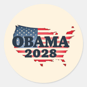 Adesivo Redondo Obama 2028 - Um novo amanhecer para a América