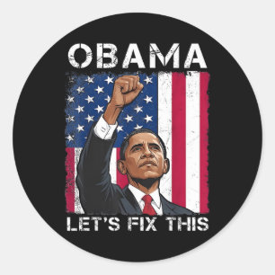 Adesivo Redondo Obama 2028 Vamos Corrigir Este Presidente