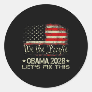 Adesivo Redondo Obama 2028 Vota Obama Para A Eleição Do Presidente