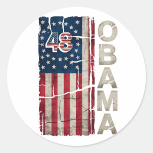 Adesivo Redondo Obama 48º Presidente Americano Flag Obama For Pres