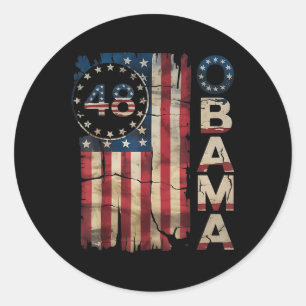 Adesivo Redondo Obama 48º Presidente Americano Flag Obama For Pres