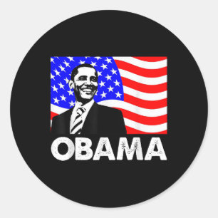 Adesivo Redondo Obama American Flag Us Presidente Americano Gift