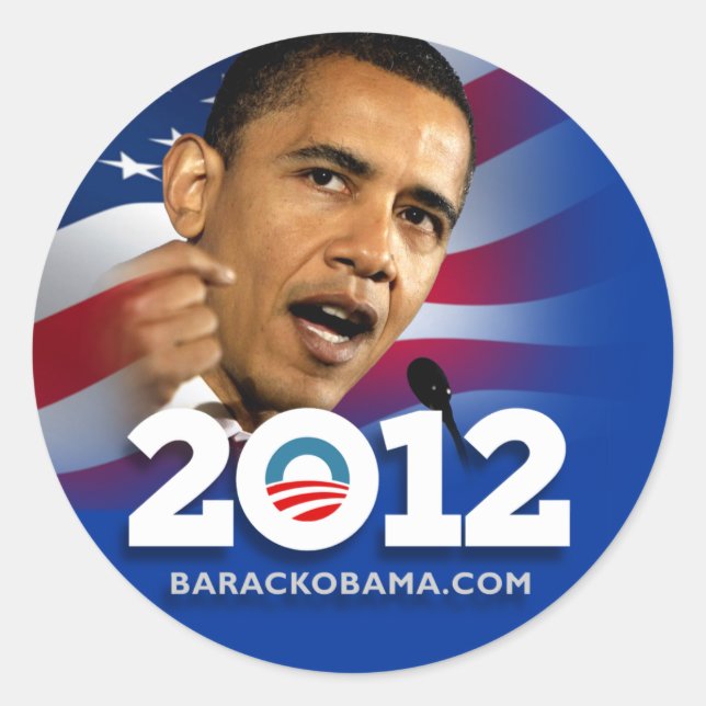 Adesivo Redondo Obama Biden 2012 (Frente)