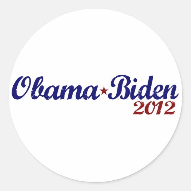 Adesivo Redondo Obama Biden 2012 (Frente)
