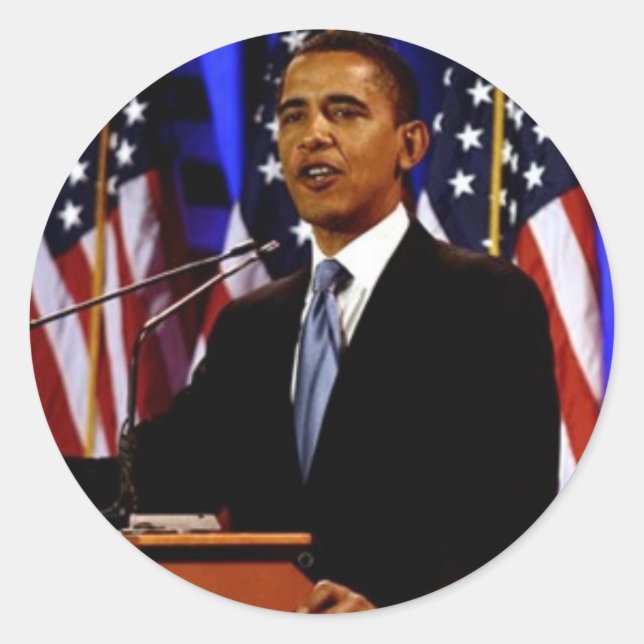 Adesivo Redondo Obama-Com Sinalizadores (Frente)