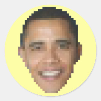 Adesivo Redondo Obama (de 8 bits)