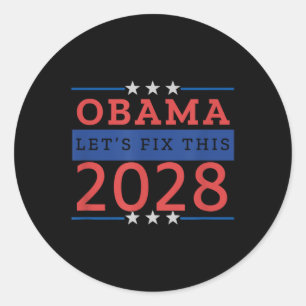 Adesivo Redondo Obama Deixa Corrigir Este 2028