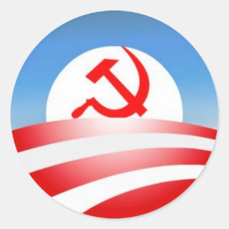 Adesivo Redondo Obama é um comunista