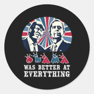 Adesivo Redondo Obama Era Melhor Em Tudo Antitrump 2024