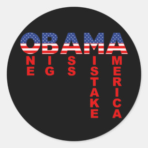 Adesivo Redondo Obama Erro 1