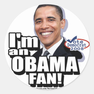Adesivo Redondo Obama Fan Sticker