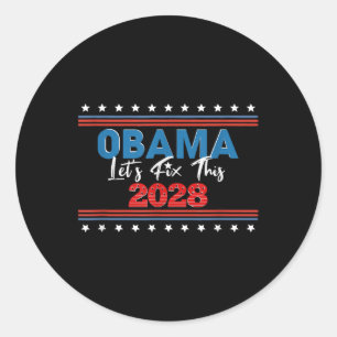 Adesivo Redondo Obama Flag Usa Vintage Patriótico 2028 Fi Política