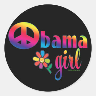 Adesivo Redondo Obama Girl