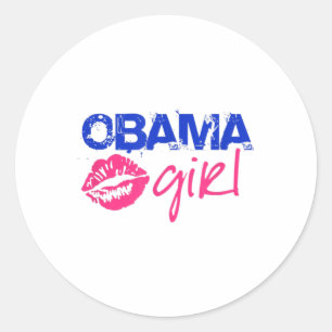 Adesivo Redondo Obama Girl