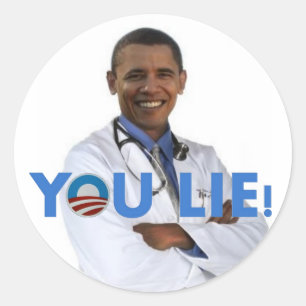 Adesivo Redondo Obama Health Care, você mente