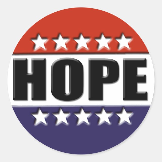 Adesivo Redondo Obama Hope Sticker (Frente)
