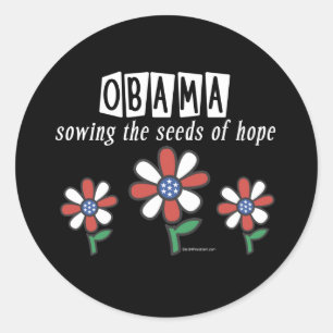 Adesivo Redondo Obama Hope Stickers