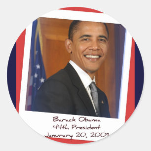 Adesivo Redondo Obama Inauguration 2009 Stickers