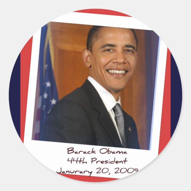 Adesivo Redondo Obama Inauguration 2009 Stickers (Frente)