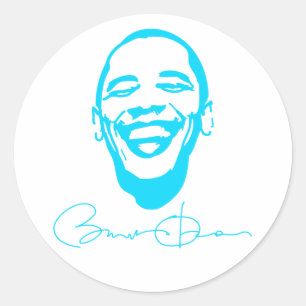 Adesivo Redondo Obama Infectious Smile Sticker