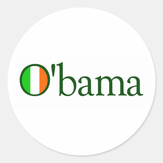 Adesivo Redondo Obama Irish (Frente)