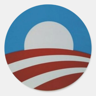 Adesivo Redondo Obama-logotipo