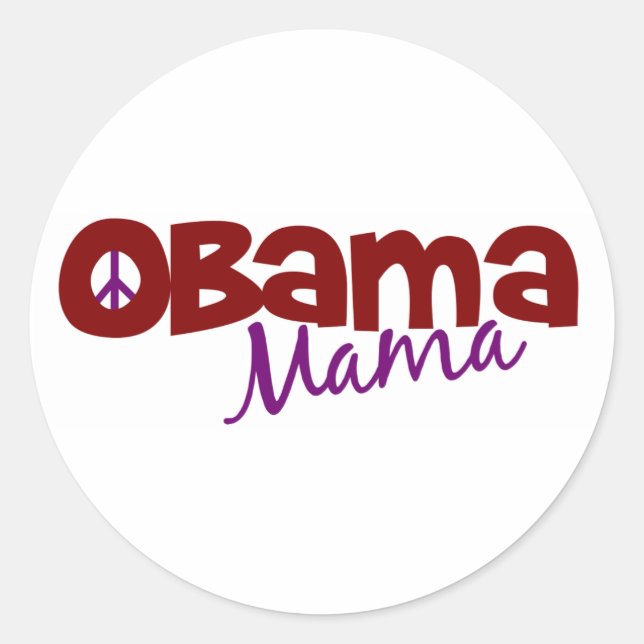 Adesivo Redondo Obama Mama (Frente)