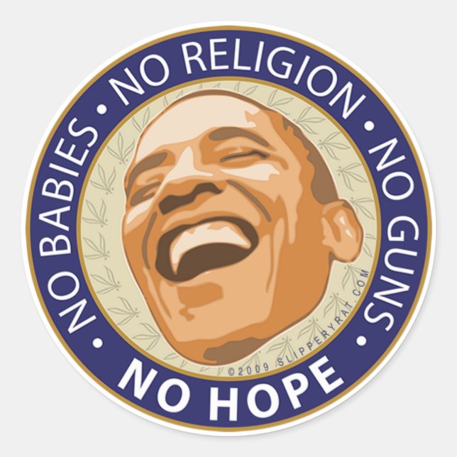 Adesivo Redondo Obama "No Hope" Sticker (Frente)