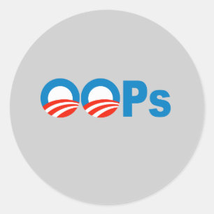Adesivo Redondo Obama oops