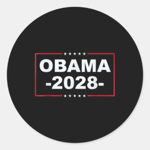 Adesivo Redondo Obama Para O Presidente 2028 Obama 2028 Patriótico