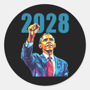 Adesivo Redondo Obama Para O Presidente 2028 Obama 48.º Presidente