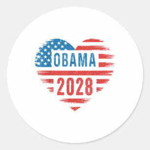 Adesivo Redondo Obama Para Presidente 2028