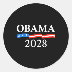 Adesivo Redondo Obama Para Presidente 2028 Flag Obama 2028