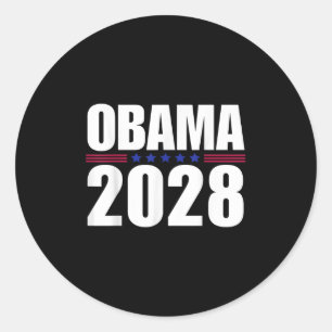 Adesivo Redondo Obama Para Presidente 2028 Obama 2028 _1