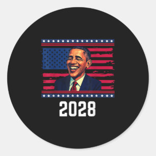 Adesivo Redondo Obama Para Presidente 2028 Obama 2028 _8