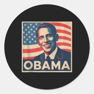 Adesivo Redondo Obama Para Presidente 2028 Obama 48º Presidente Do