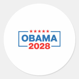 Adesivo Redondo Obama Para Presidente 2028 Premium