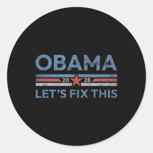 Adesivo Redondo Obama Retro Vintage Patriótico 2028 Prote Política