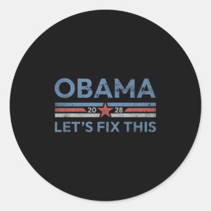 Adesivo Redondo Obama Retro Vintage Patriótico 2028 Prote Política