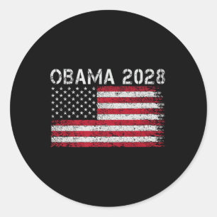 Adesivo Redondo Obama Retro Vintage U Bandeira Americana Patriótic